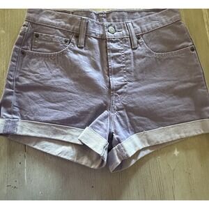 Levis Womens 501 Lilac Purple Non Stretch Mid Rise Cotton Denim Shorts Size 28